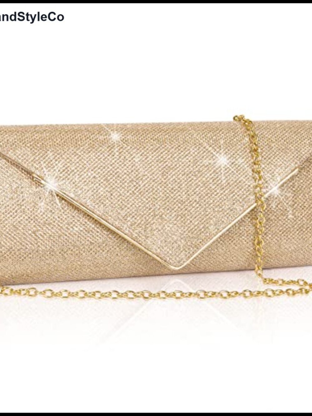 Glitter Envelope Clutch Evening Bag Detachable Chain Party Wedding Purse